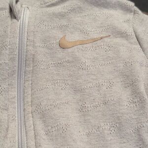Nike Baby Outfit Bundle 6M Gray Footed Sleeper + Swoosh Onesie Set